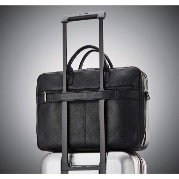 Samsonite Classic Leather Toploader Briefcase With Shoulder Strap - Picture 5 of 16